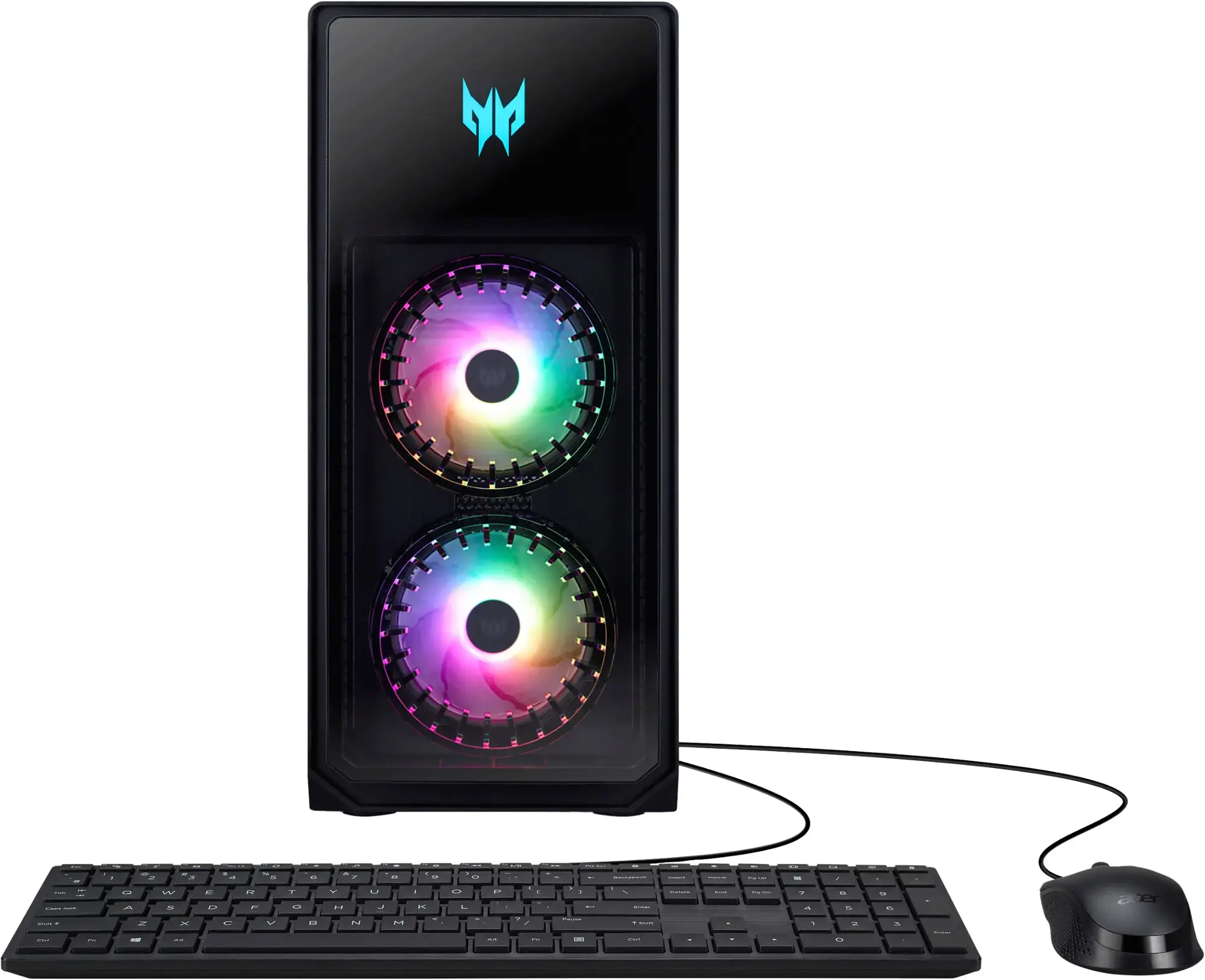 6Front panel of the Predator Orion PO5-655 featuring sleek design, customizable lighting, and the Predator logo.