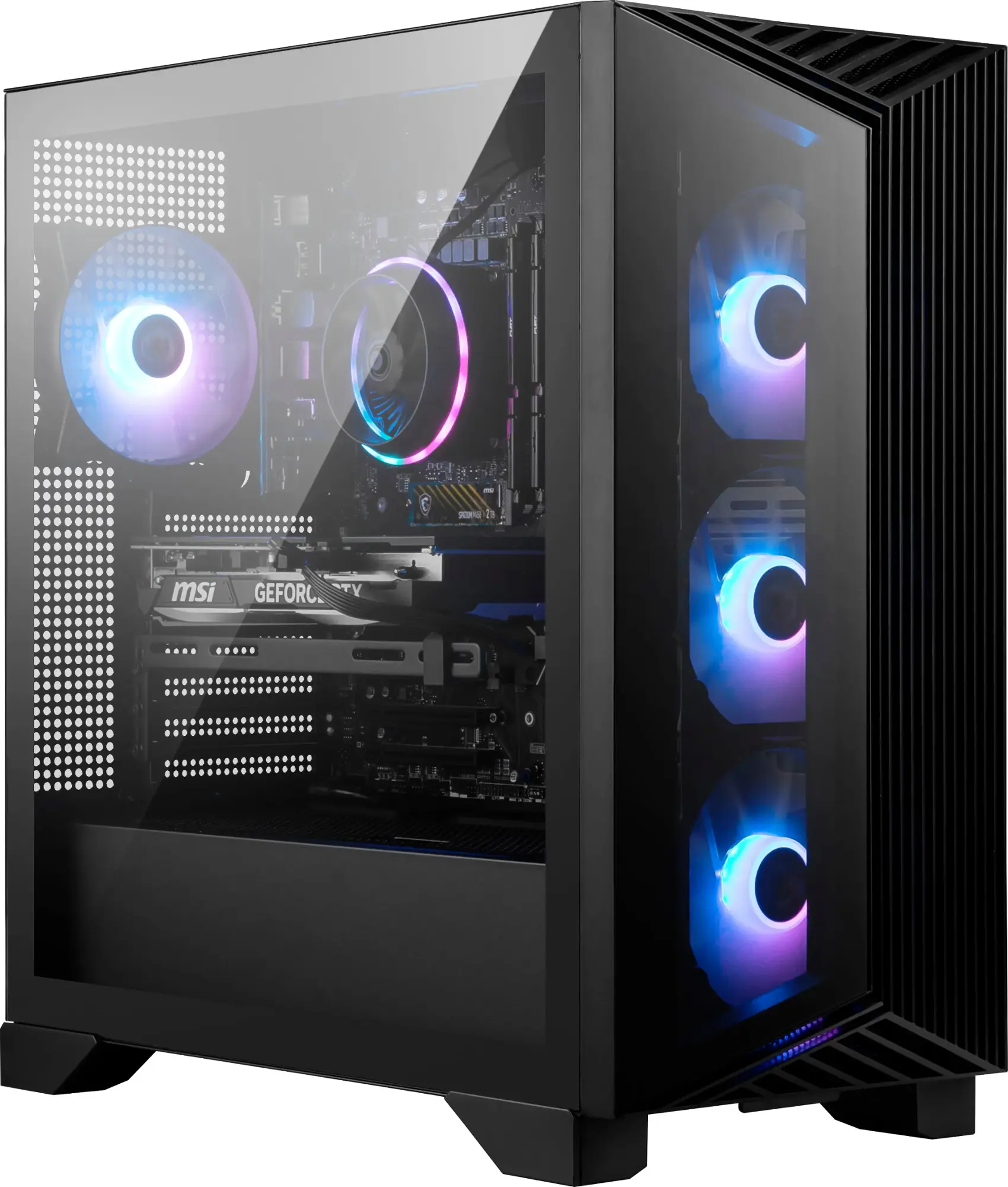 MSI Aegis Z2 Gaming Desktop - AMD Ryzen 7 7700, NVIDIA GeForce RTX 4070 Super, 1TB SSD - Black Mid-Tower with RGB Lighting